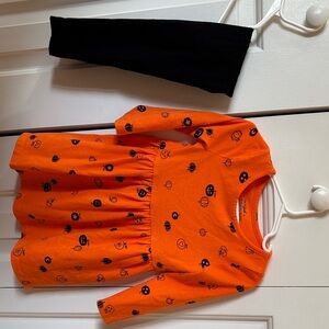 Cat & Jack Orange Pumpkin Print Dress